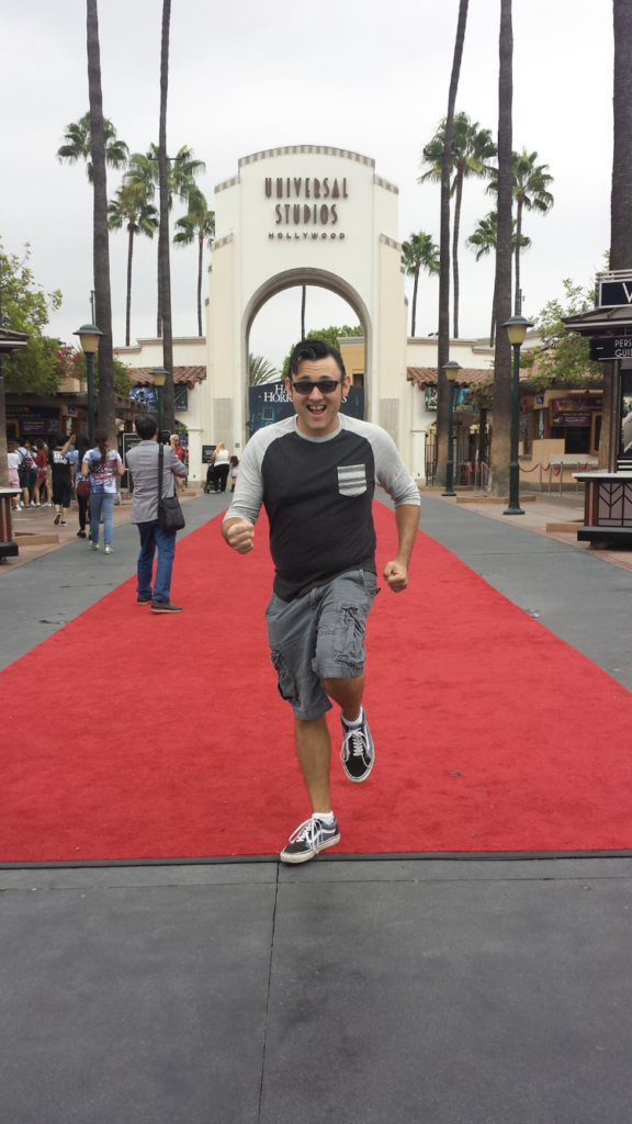 Walking(?) the red carpet at Universal Studios Hollywood