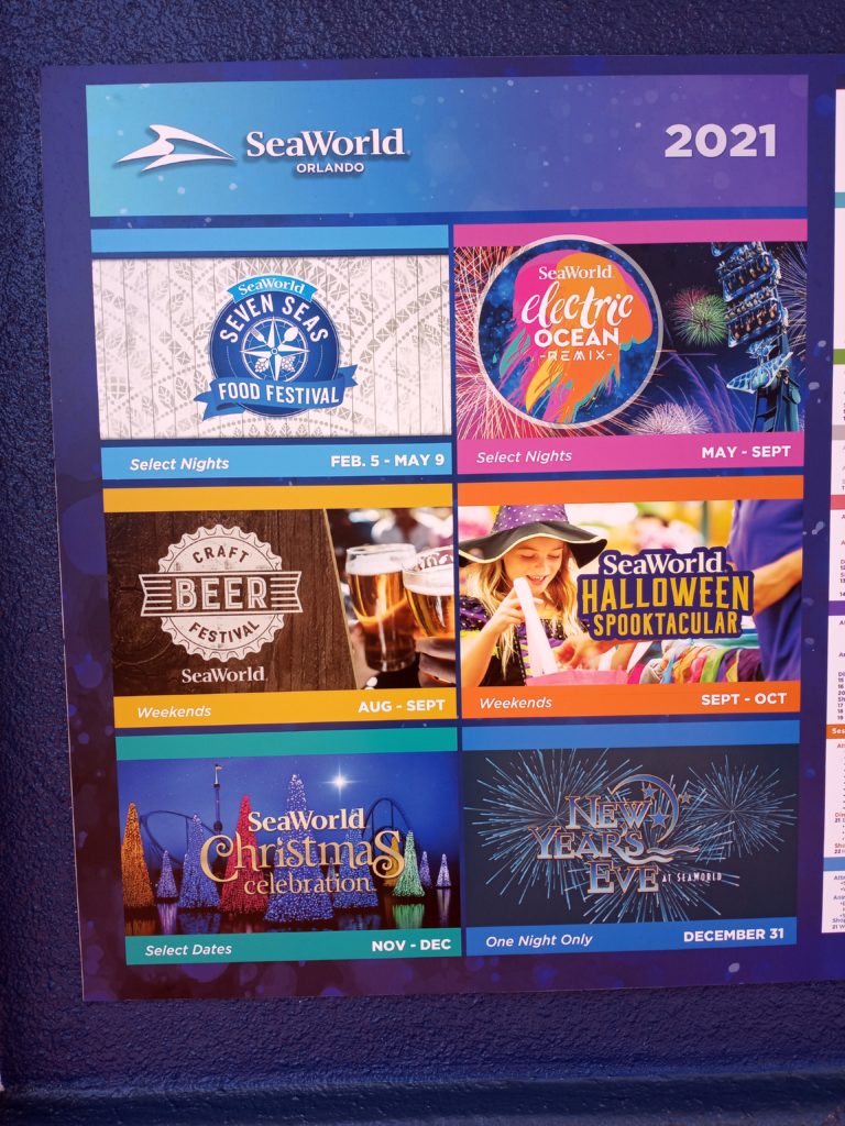 Festival schedule at SeaWorld Orlando