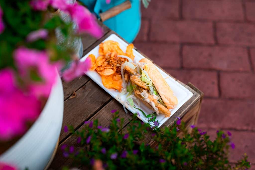 Fried Green Tomato Po Boy from Universal's Mardi Gras