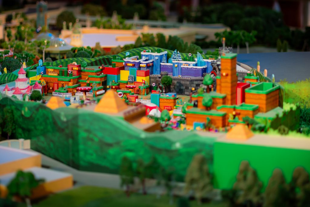 Epic Universe Scale Model featuring SUPER NINTENDO WORLD