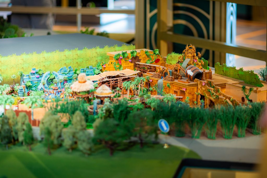 Epic Universe Scale Model featuring SUPER NINTENDO WORLD