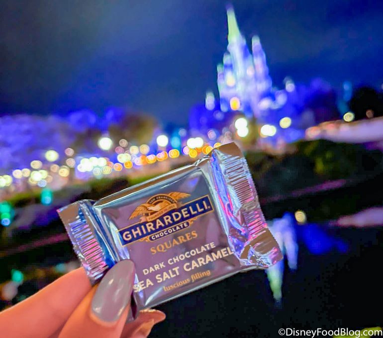 2021-wdw-walt-disney-world-magic-kingdom-enchantment-fireworks-dessert-party-50th-anniversary-treats-and-seats-tomorrowland-terrace-Ghirardelli-Dark-Chocolate-Sea-Salt-Caramel-square.jpg