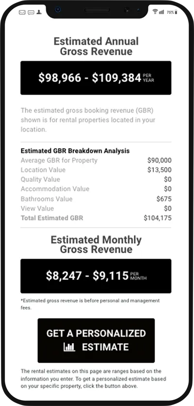 Orlando Holiday Rental Homes LLC mobile roi calculaor